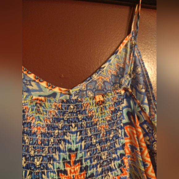 Almost Famous Coral and Blue XL Dress - Picture 6 of 16